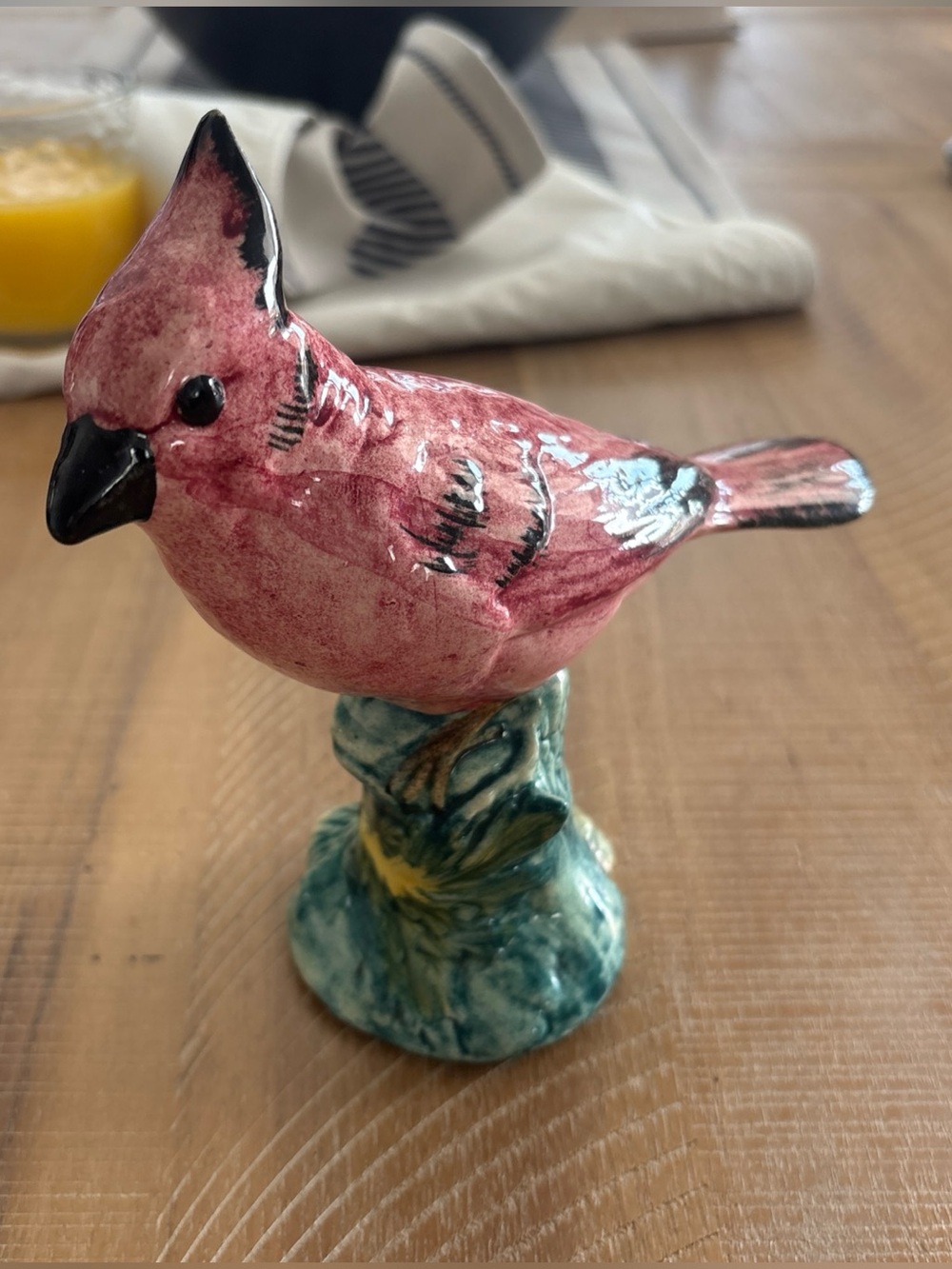 Vintage Stangl Art Pottery Cardinal #3444 Hand Painted Bird Figure Signed Mint